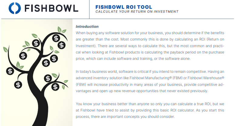 Fishbowl Inventory ROI Tool