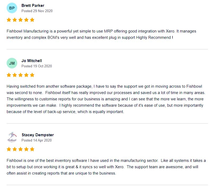 More Fishbowl Inventory Xero reviews